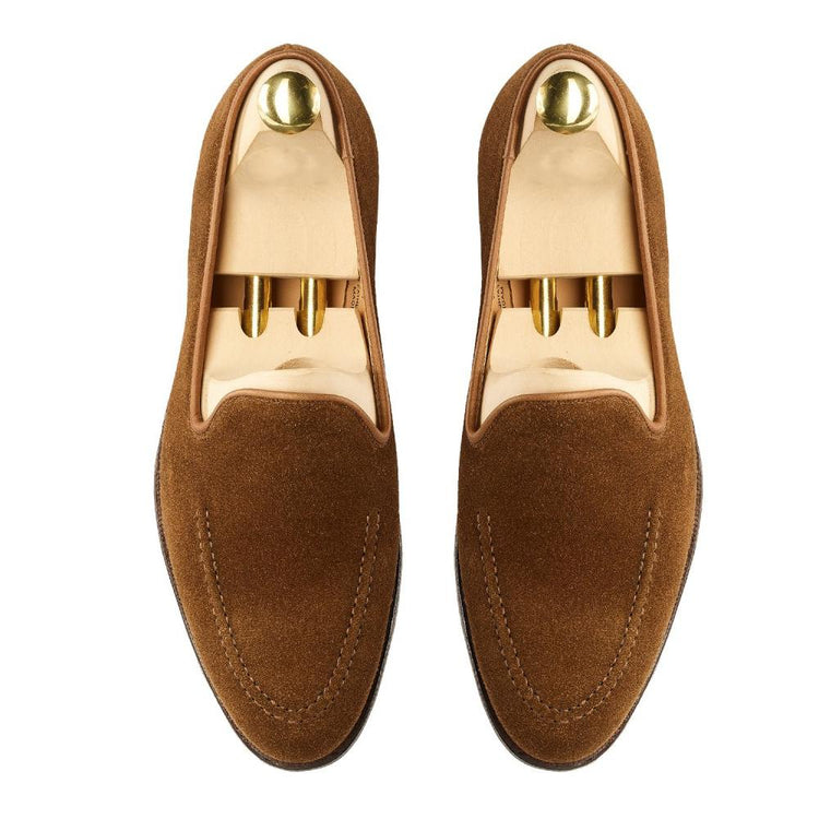 Flat Feet Shoes - Tan Suede Helmstedt Loafers with Arch Support