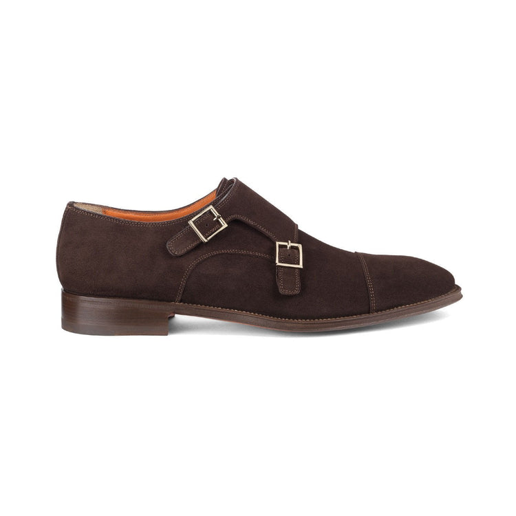 Flat Feet Shoes - Brown Suede Castle Monk Straps with Arch Support