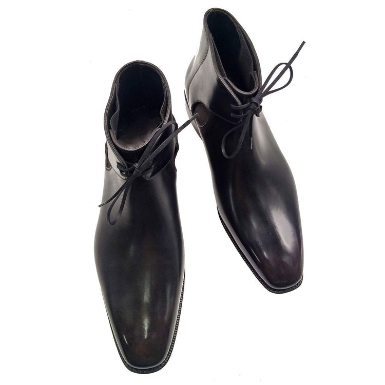 Flat Feet Shoes - Black Leather Cowra Chelsea Boots with Arch Support