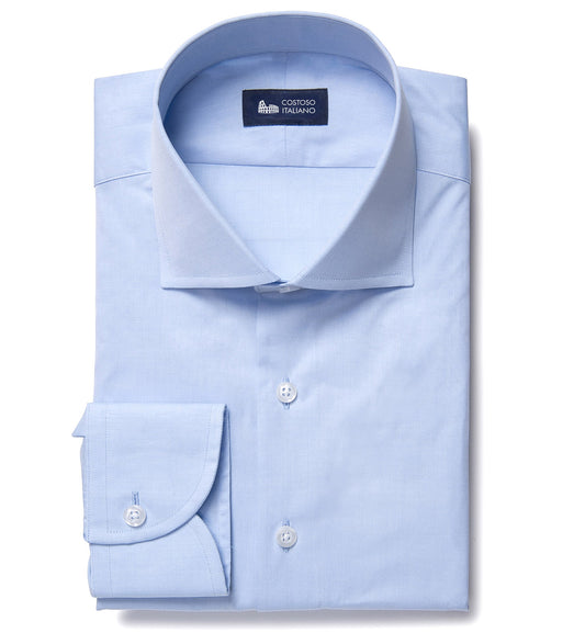 Light Blue Cotton Broadcloth Merton Business Shirt