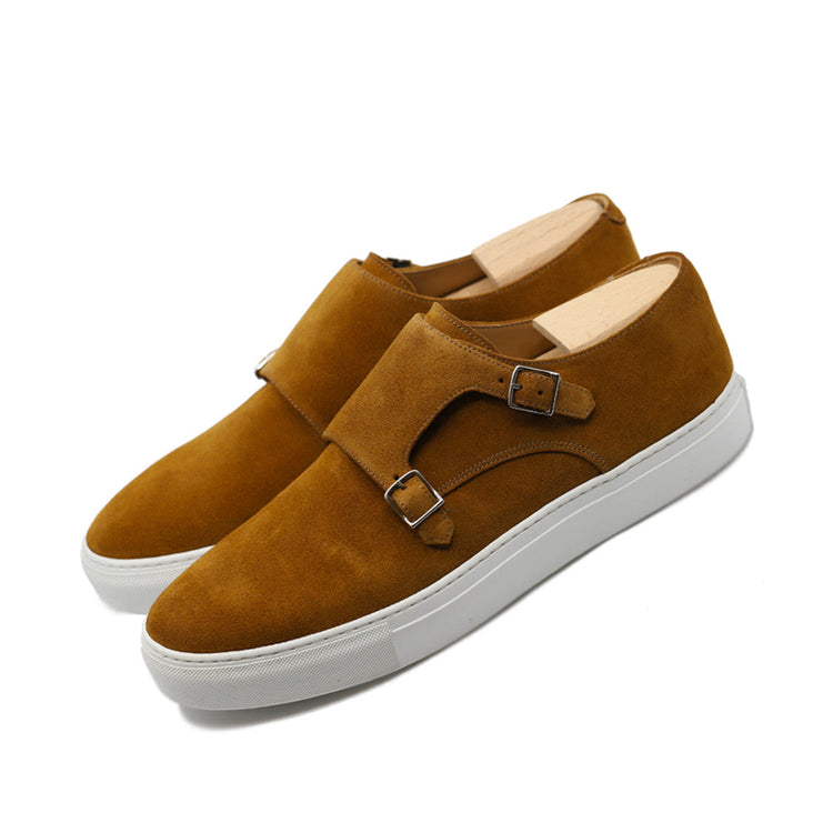 Tan Suede Ferrol Monk Strap Sneakers