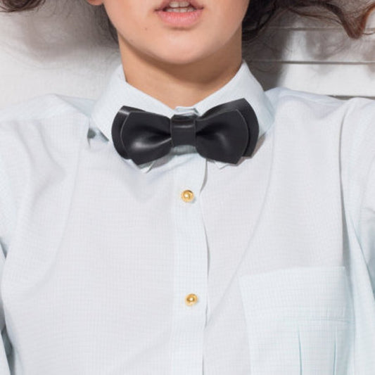 Leather Bow Tie - Fluffy