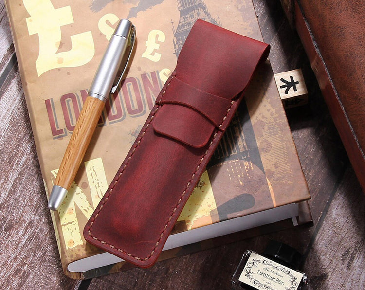 PERSONALIZABLE - Leather Pen Case