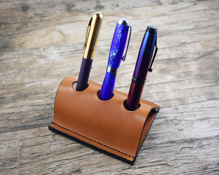 Leather Pen Stand Organizer