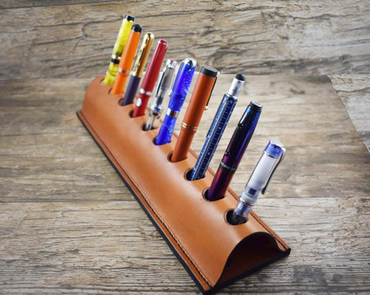 PERSONALIZABLE - Leather Pen Stand Organizer