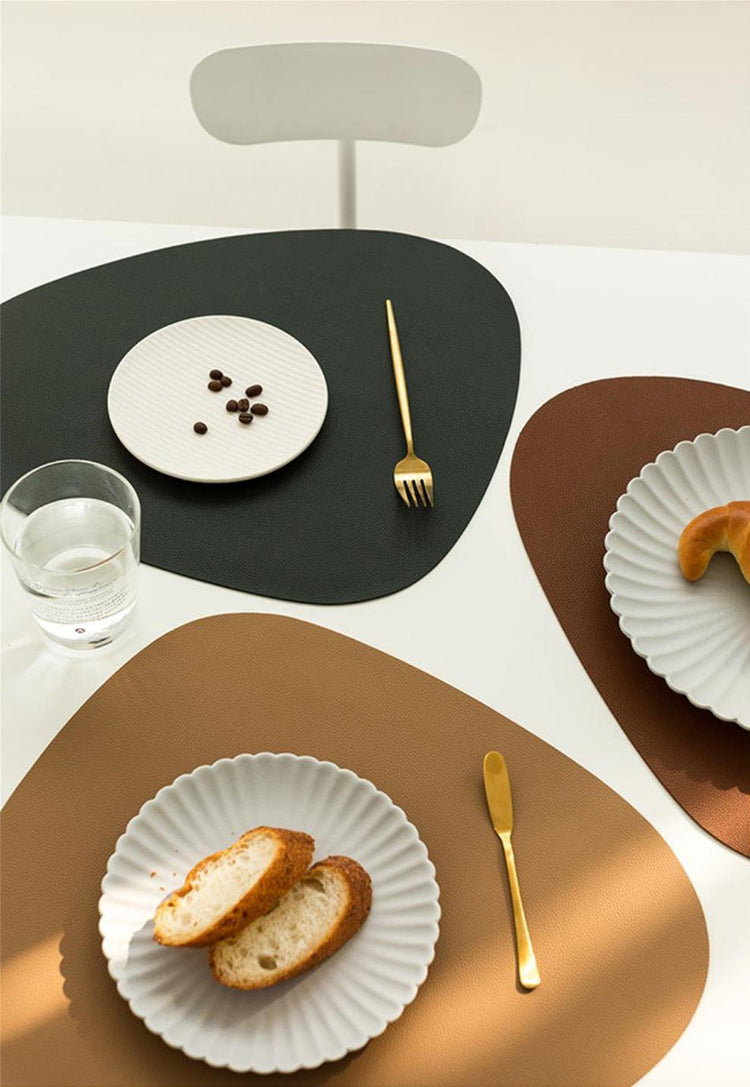 PERSONALIZABLE - Leather Oval Placemats - Tablemats