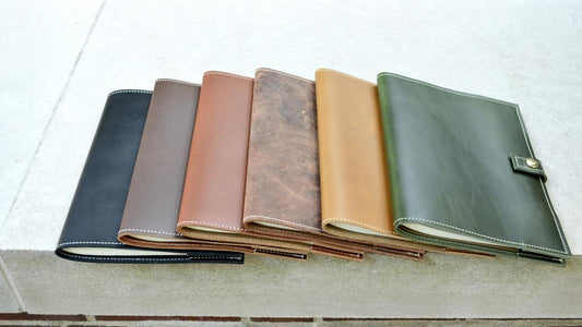 Leather Notebook Sleeve with Secured Button