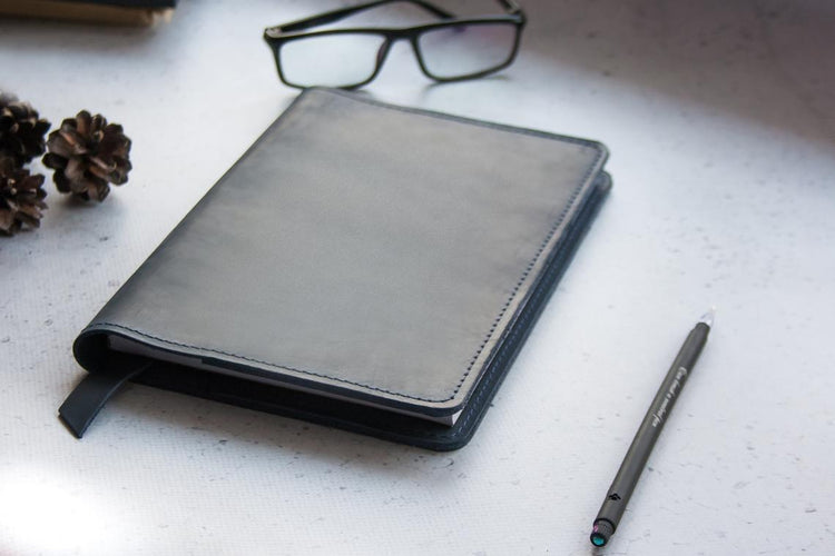Leather Notebook Sleeve with Bookmark