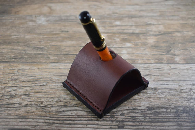 PERSONALIZABLE - Leather Pen Stand Organizer