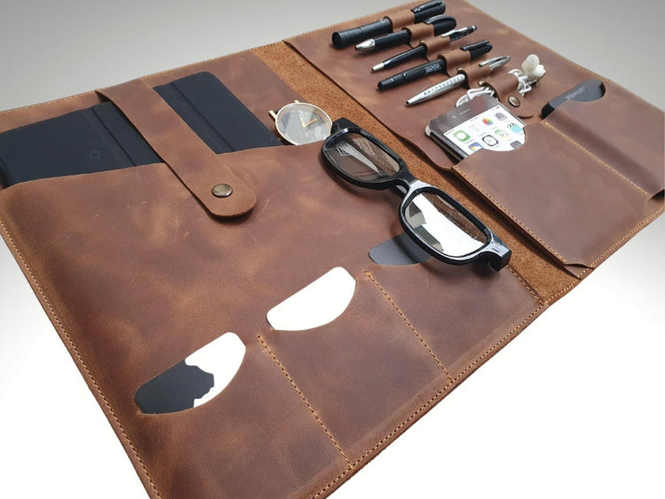 Leather Accessory Organizer & iPad Cover