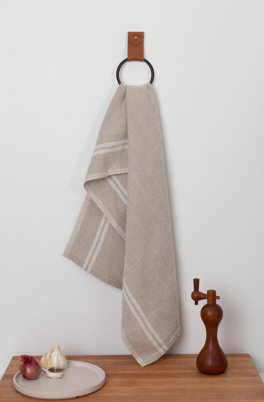 Minimalist Leather Strap hanger for Bath