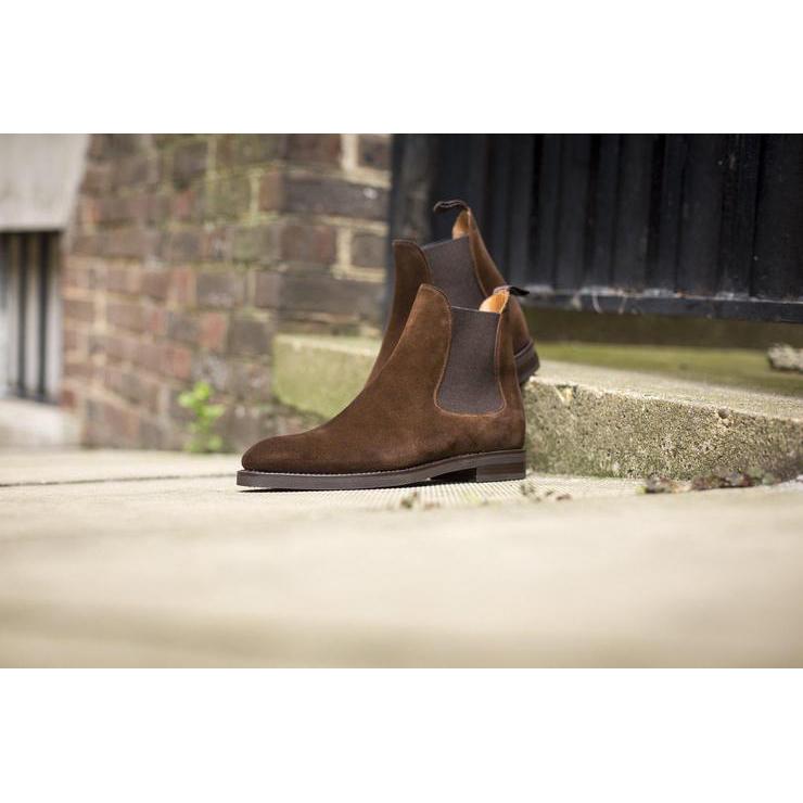 Flat Feet Shoes - Brown Suede Fenland Slip On Chelsea Boots with Arch Support