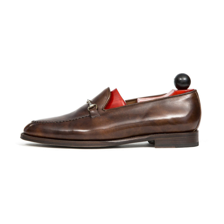 Height Increasing Brown Leather Palmela Horsebit Loafers