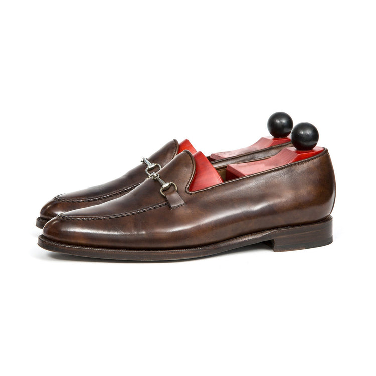 Height Increasing Brown Leather Palmela Horsebit Loafers