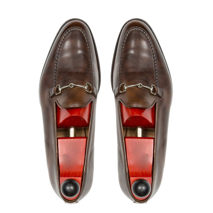 Height Increasing Brown Leather Palmela Horsebit Loafers