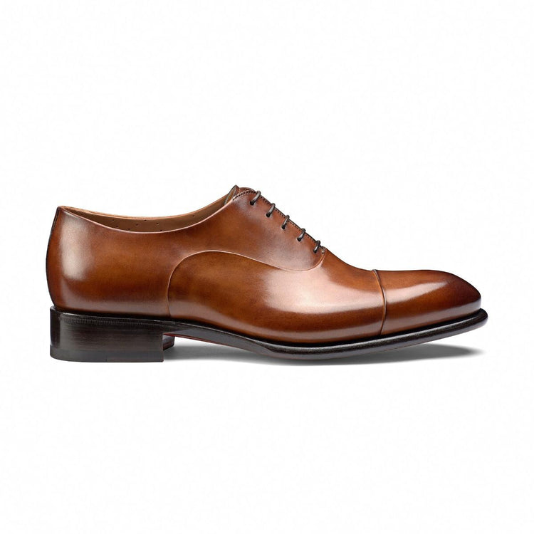 Tan Leather Woodford Balmoral Toe Cap Oxfords - Formal Shoes