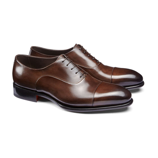 Brown Leather Woodford Balmoral Toe Cap Oxfords - Formal Shoes