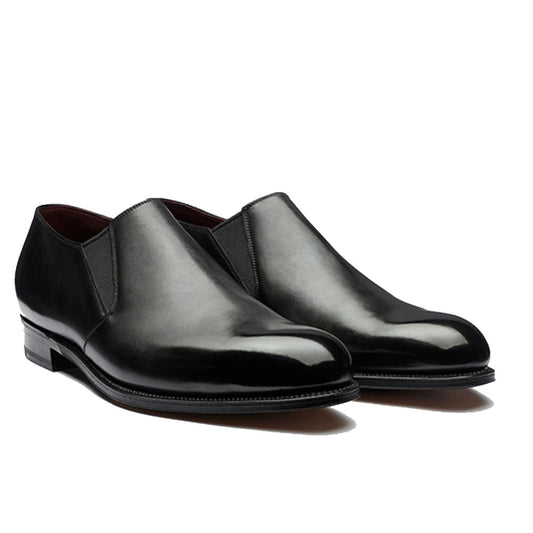 Height Increasing Black Leather Worthing Loafers - Formal Shoes