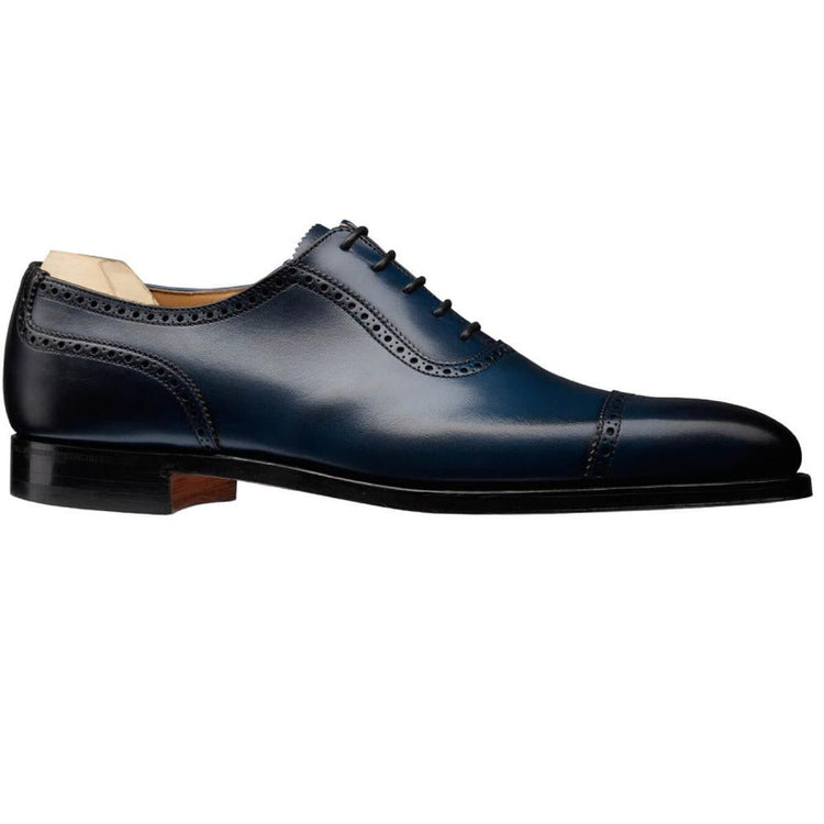 Flat Feet Shoes - Navy Blue Leather Clapton Brogue Oxfords with Arch Support